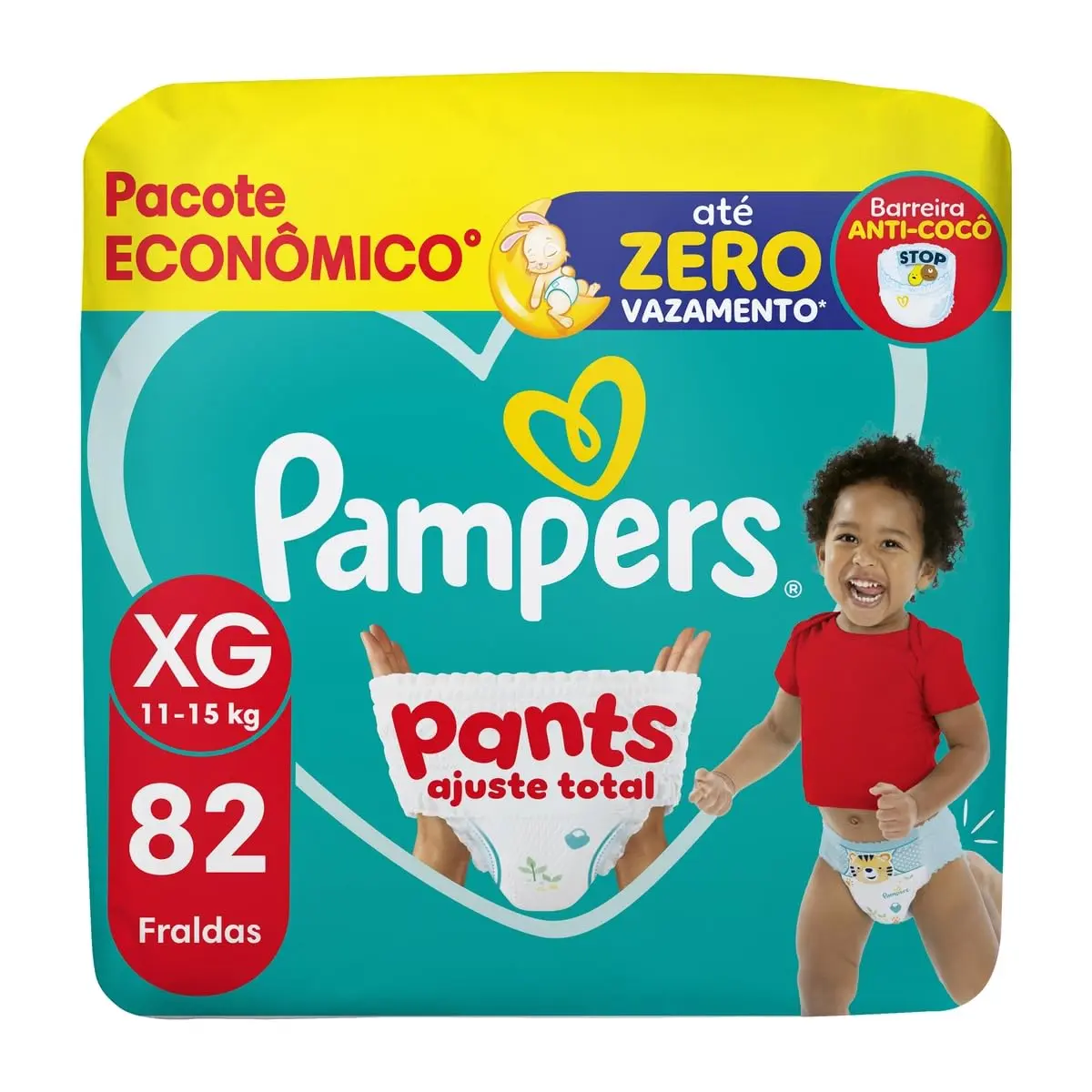 Fralda Pampers Pants Ajuste Total Tamanho XG, 82 Unidades