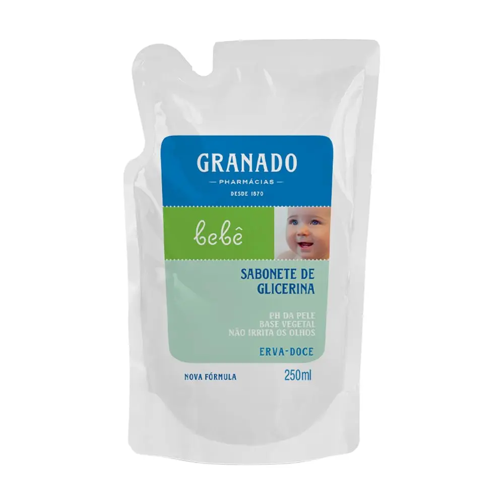 Granado Refil Sabonete Glicerina Bebê, Erva Doce, 250ml - 1