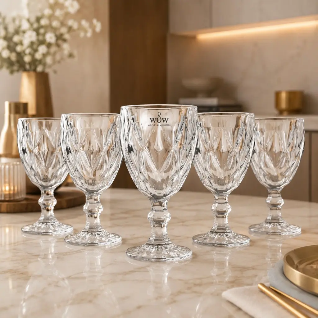 Jogo De Taças De Vidro Diamond Cristal 325ml 6 Peças - 1