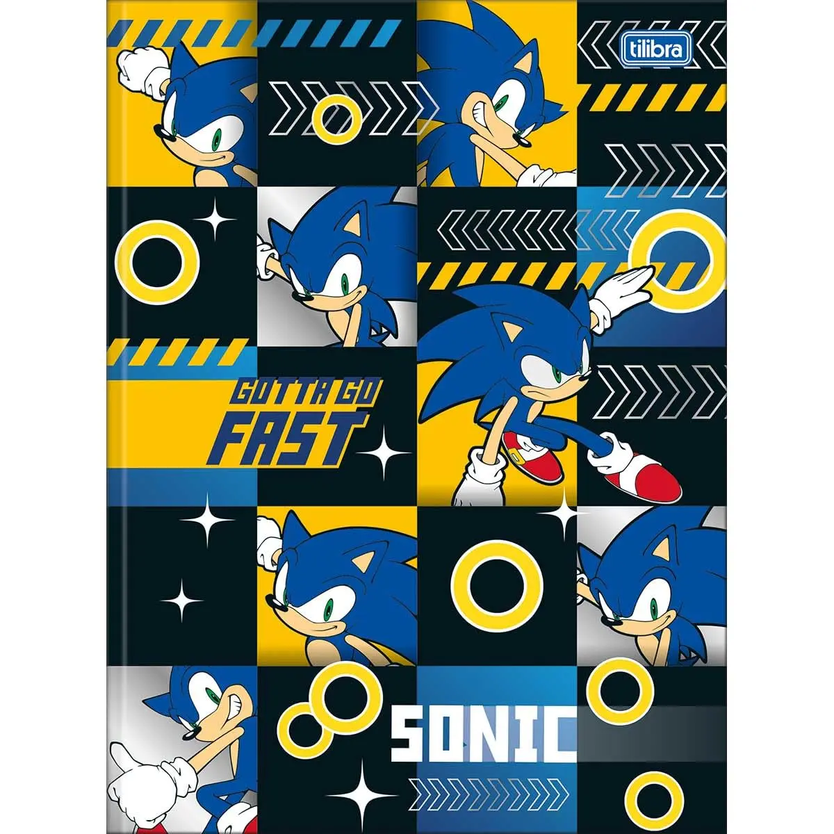Tilibra - Caderno Brochura Capa Dura Universitário Sonic 80 Folhas - Sonic Quadrados - 200mm x 275mm - 1