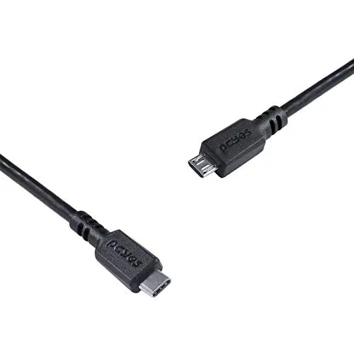 CABO PARA CELULAR SMARTPHONES USB TIPO C PARA MICRO USB 2.0 1 METRO PRETO - PUCMP-1 - PCYES - 1