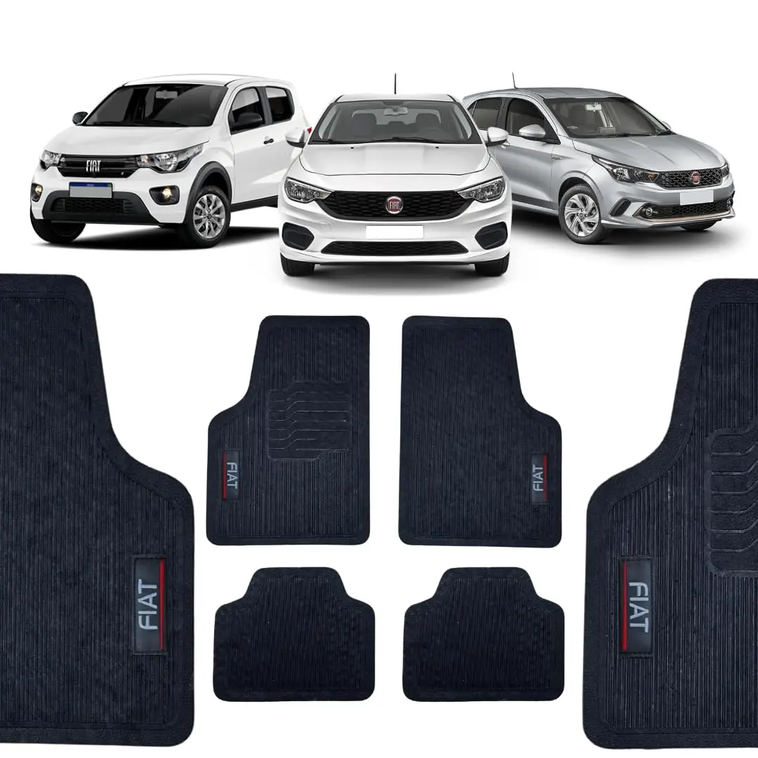 Tapete Emborrachado Universal Fiat 4 Peças Impermeável Compatível com Vários Modelos - 1