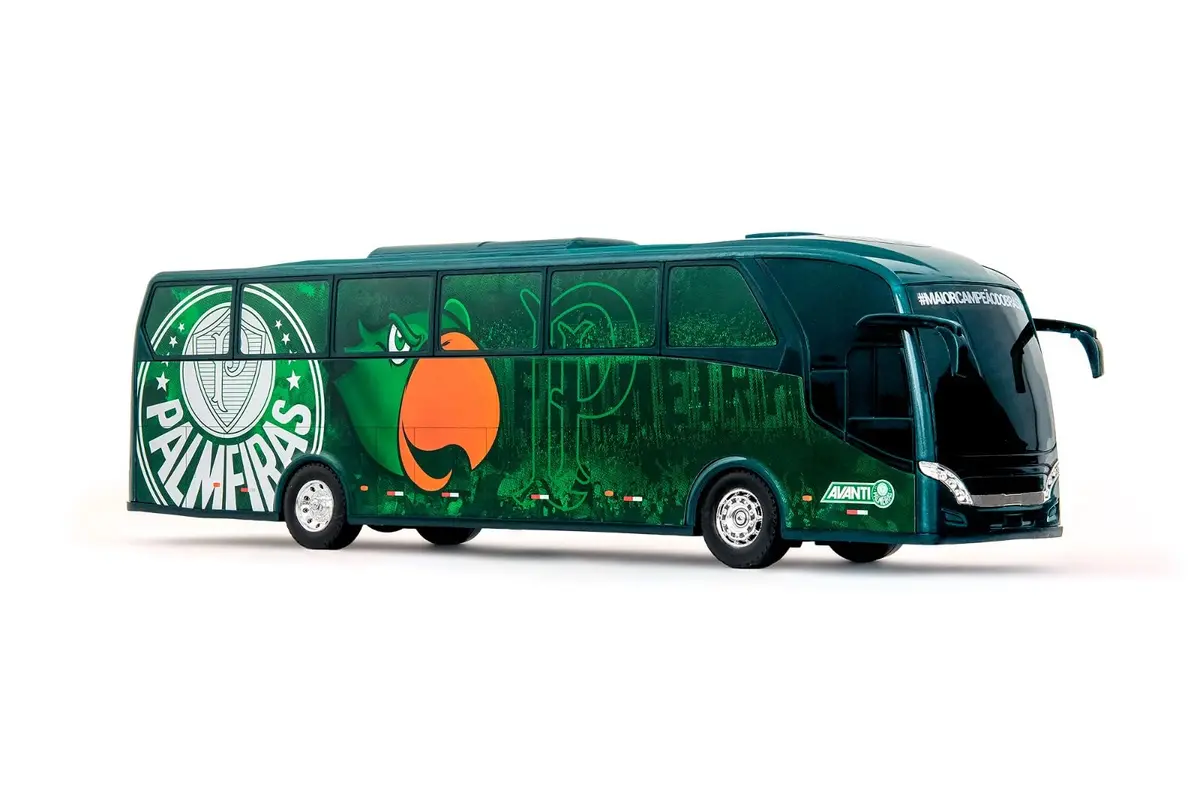 Usual brinquedos - Ônibus Palmeiras Oficial Brinquedo Miniatura, Réplica, 1:30 - 1