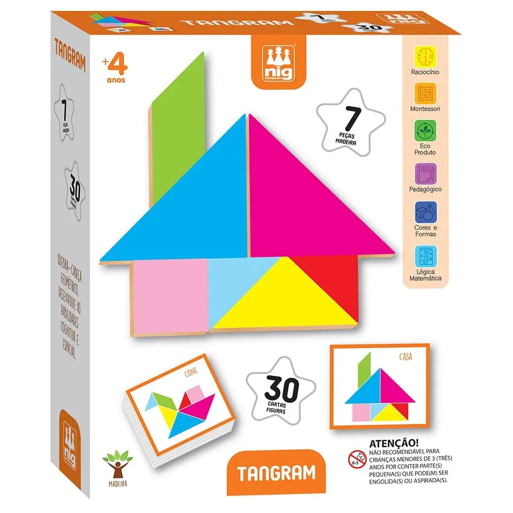 Nig Brinquedos Jogo Educativo Madeira Tangram