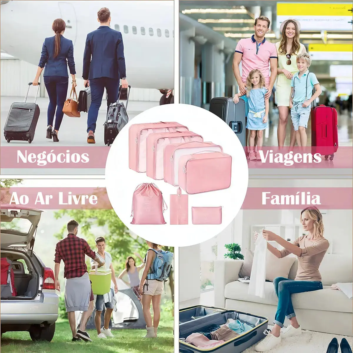 Kit Organizador de Mala com 7 Necessaires Impermeáveis para Viagem thumbnail 3