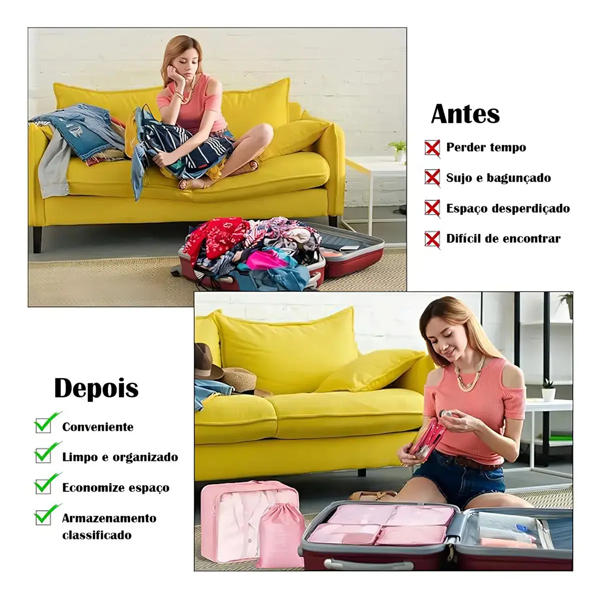 Kit Organizador de Mala com 7 Necessaires Impermeáveis para Viagem thumbnail 5