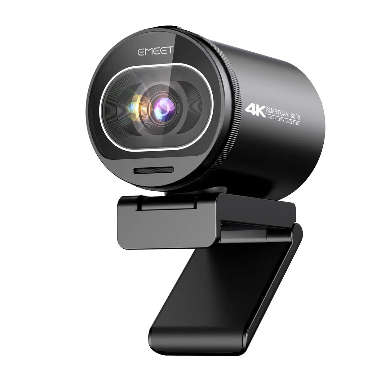Webcam EMEET S600 4K com Microfones Duplos, FOV 40°-73°, Foco Automático PDAF e Capa de Privacidade, USB para PC