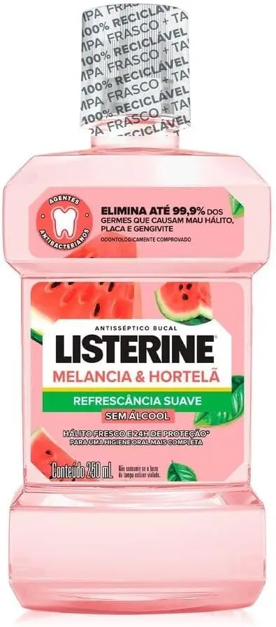 Enxaguante Bucal Listerine, Sem Álcool, Melancia e Hortelã, 250ml