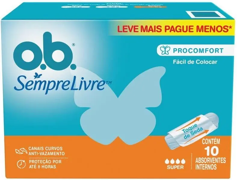 Absorvente Interno O.B. Sempre Livre, Fluxo Super, 10 Unidades - 1