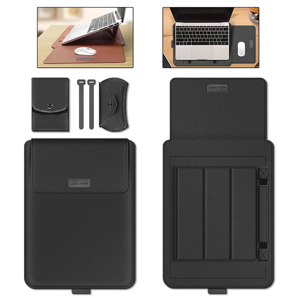 MONWO Capa Ergonômica para Notebook, 13-15,6 Polegadas, Mousepad Embutido e Elevação de Altura (Preto, 13-14 Pol)