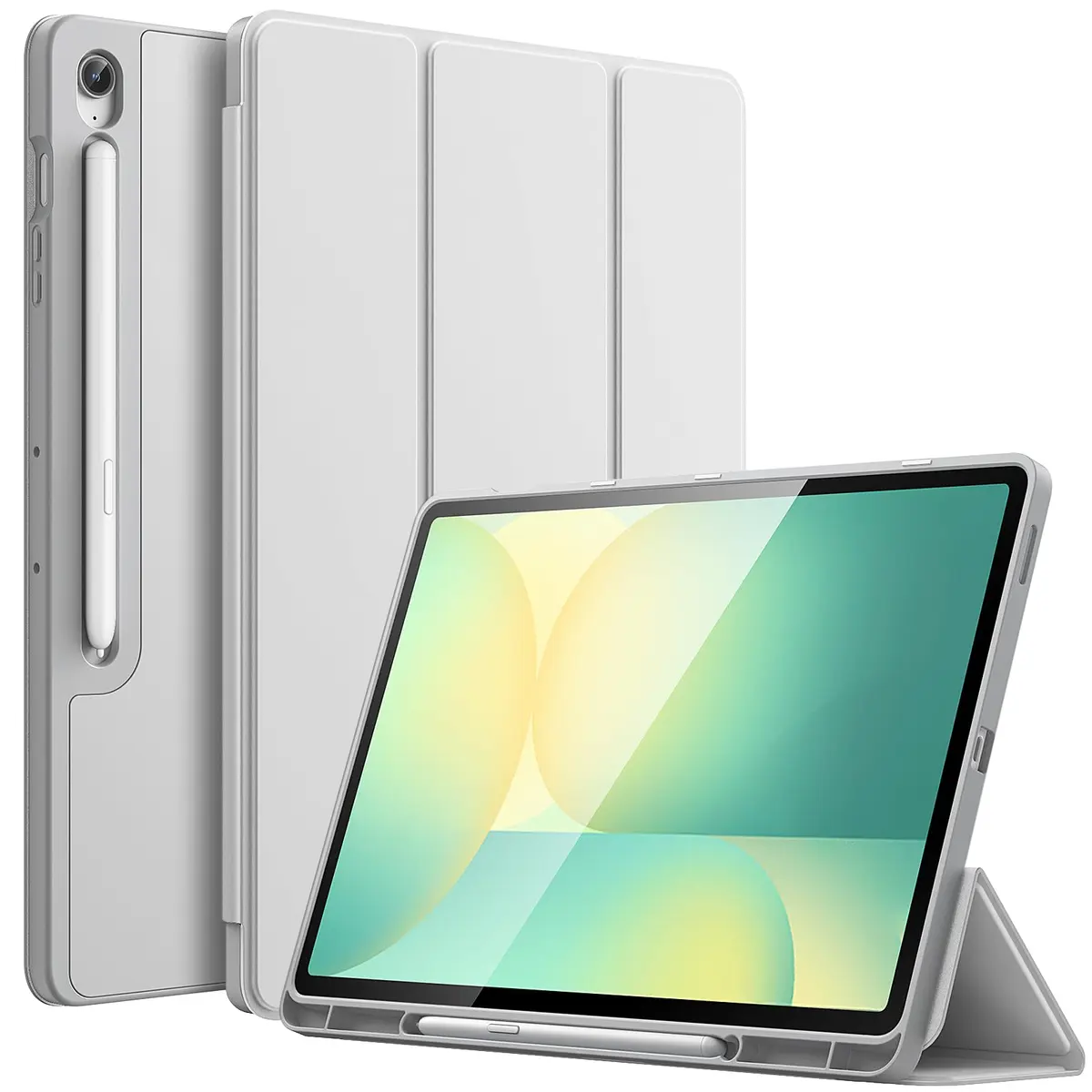 JETech Capa Protetora para Samsung Galaxy Tab S10 FE Plus 13,1", Prata | TPU Macio, Design de Suporte Triplo, Ativação/Repouso Automático, Leve À Prova de Choque - 1