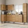 Cozinha Completa de Canto Madesa Emilly Water com Armário, Balcão e Paneleiro - Marrom - 1