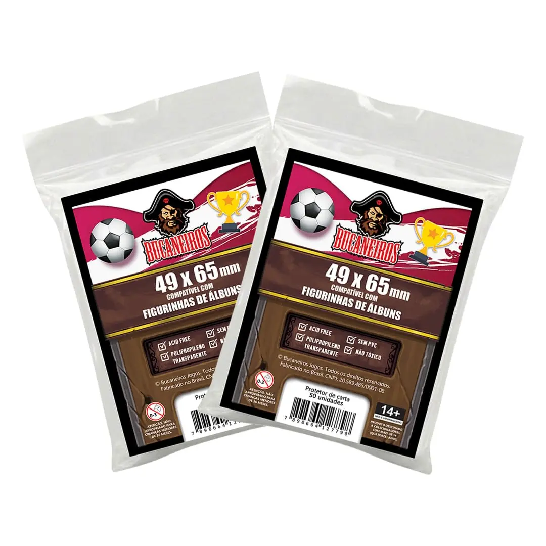 Kit com 2 Pacotes de Sleeve (protetores de figurinhas) Customizado para Figurinhas da Copa (49 x 65) - Bucaneiros Jogos