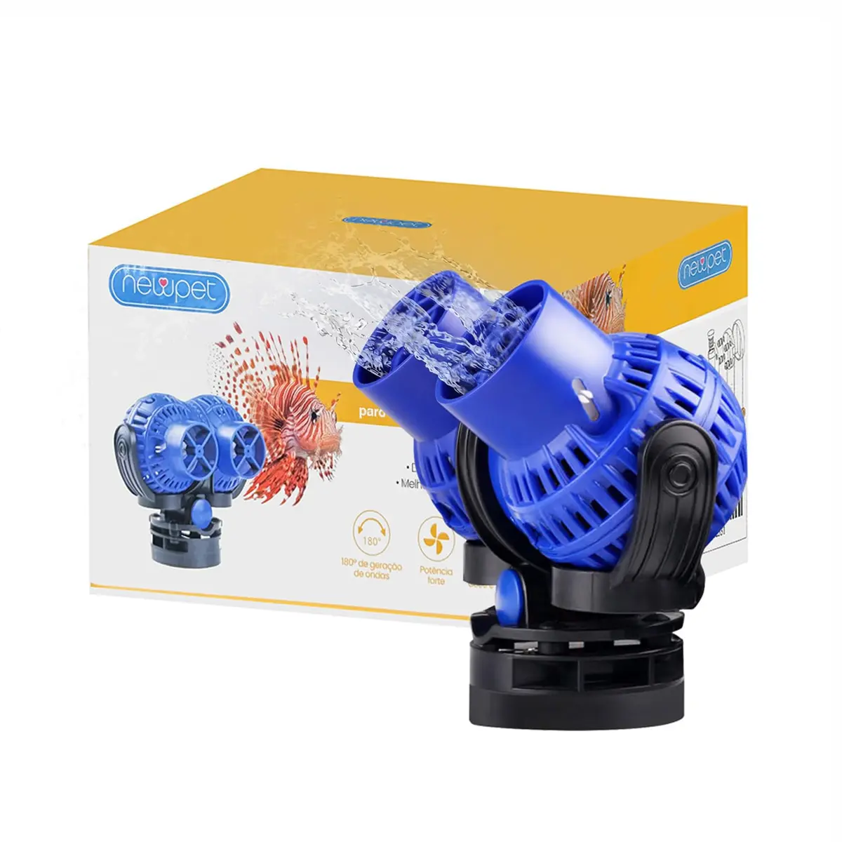 Bomba de Circulação Aquario Wave Maker 8000L/H com Cabeça Dupla, Bomba de circulação aquario 12 W 360° Cabeça Rotativa Bomba submersa com Ventosa, para Água Doce e Salgada (220, Volts) - 1