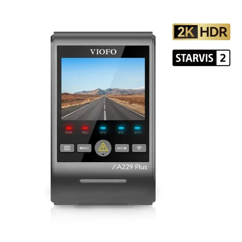 VIOFO A229 PLUS DVR Automotivo 2K HDR com Wi-Fi 5GHz, GPS, Controle por Voz, Câmera de Painel com Modo de Estacionamento Bufferizado e Visão Noturna
