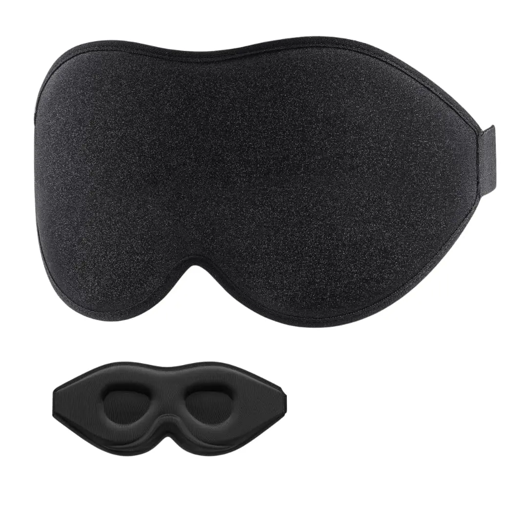 Máscara de Dormir Premium 3D Contornada – Bloqueio Total de Luz, Zero Pressão nos Olhos, Ajustável e Ultra Confortável para Sono Profundo, Viagem e Relaxamento