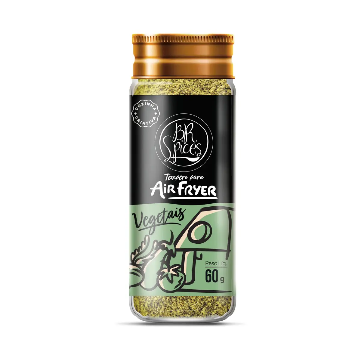 Br Spices Tempero para Air Fryer Vegetais Vidro 60g - 1