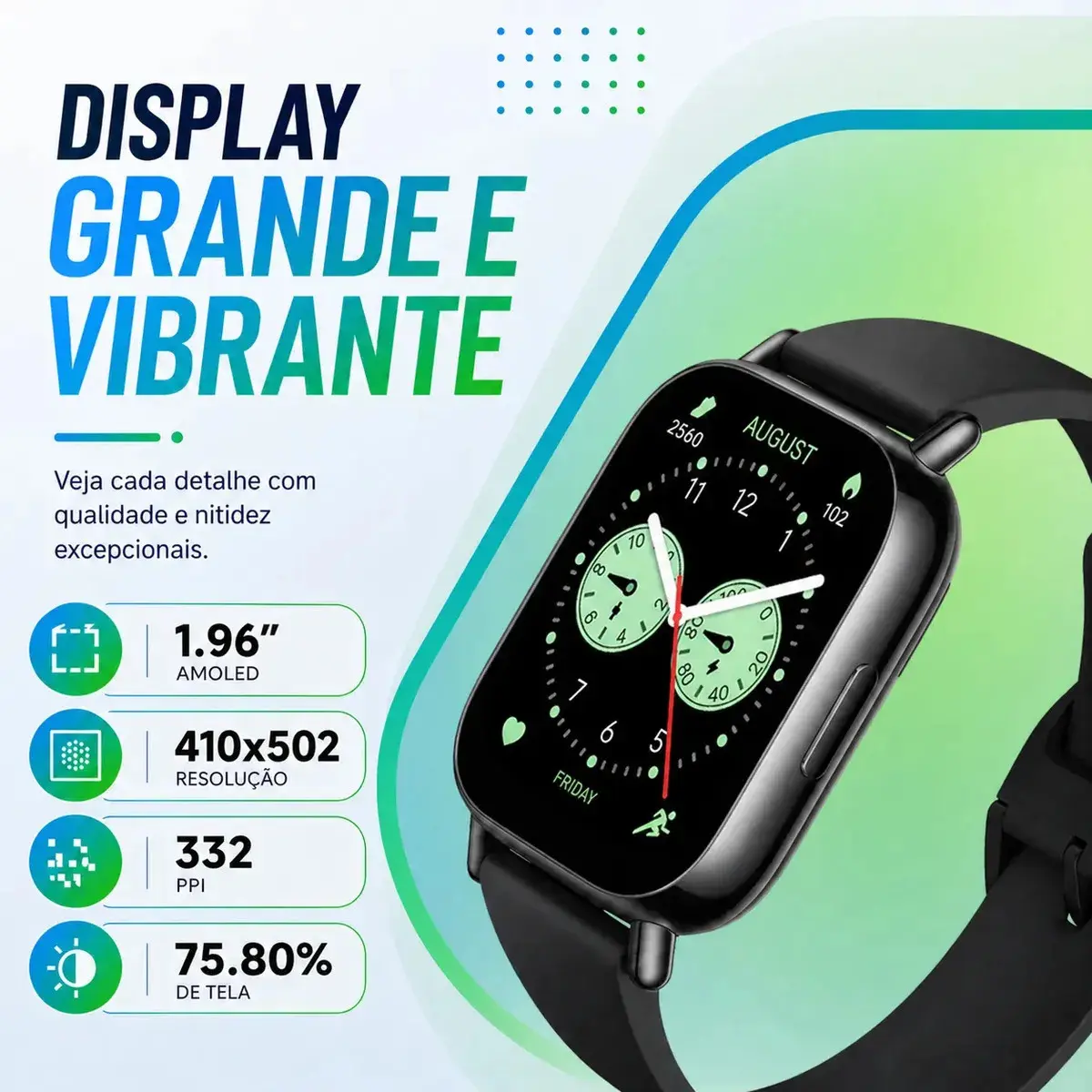 Relógio Smartwatch Redmi Watch 5 Active Lite Xiaomi Preto Prateado thumbnail 3
