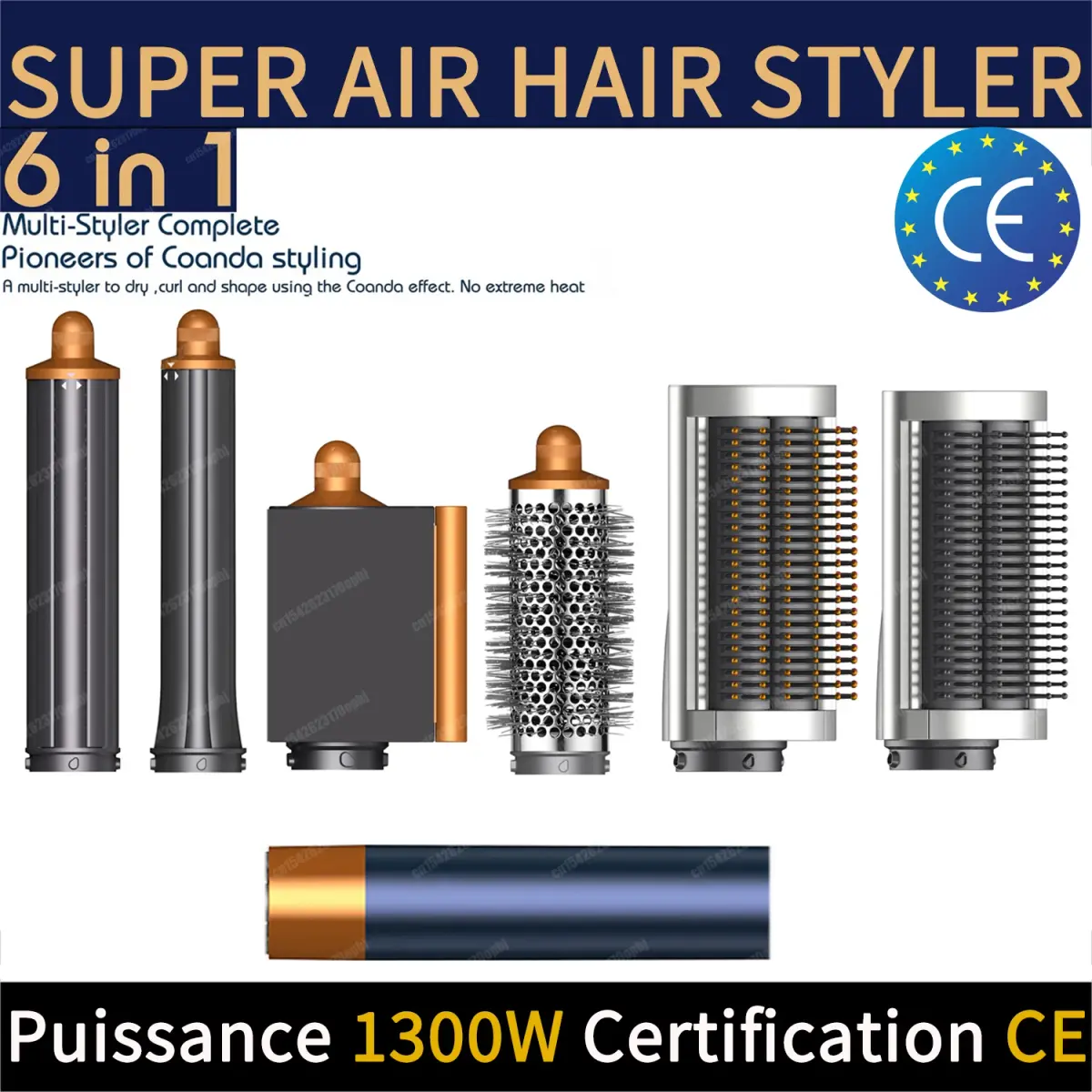 Novo multil modelador de cabelo auto curling secador envoltório quente/frio secador de ar 1300w alisador de cabelo curling barril escova salão de beleza secador de cabelo