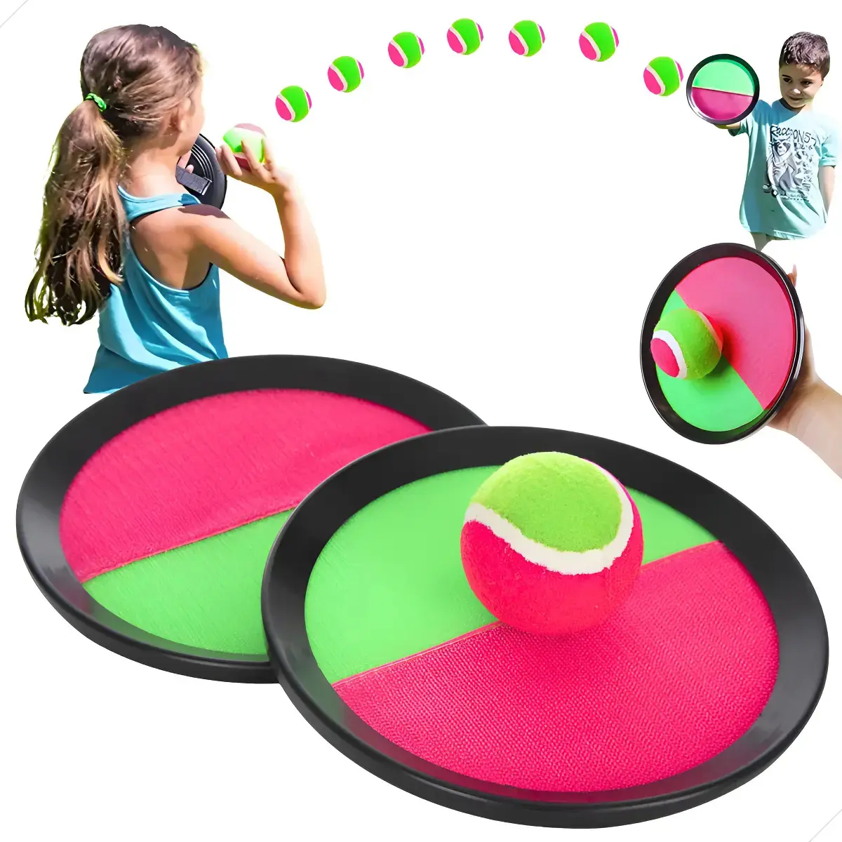 Jogo De Praia Brinquedo Pega Bolinha Raquete Ar Livre Atividade Física