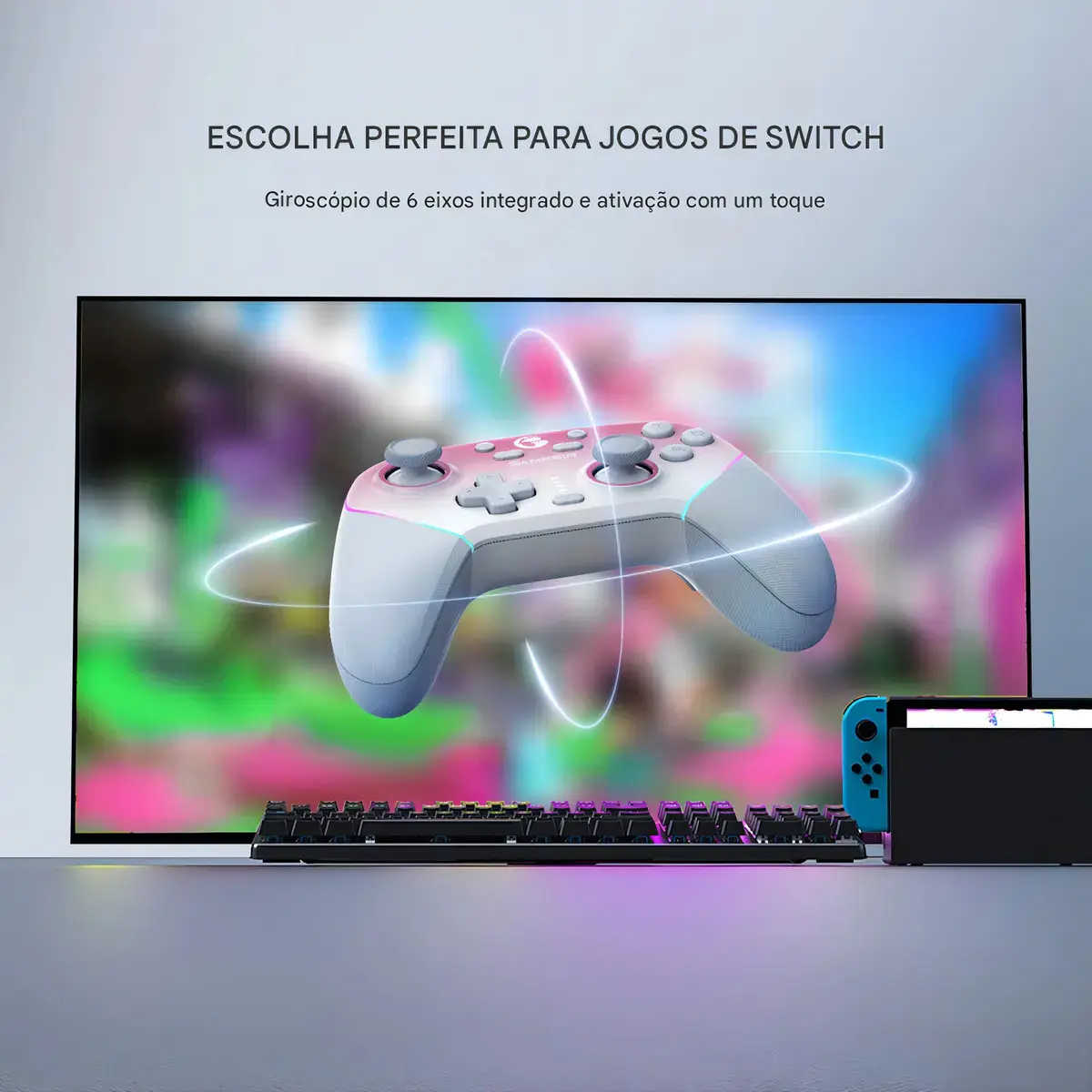Control Gamesir S N S/F Para Pc Switch Ios Android Celular Hall Effect Anti Drift Rgb Preto Azul thumbnail 8