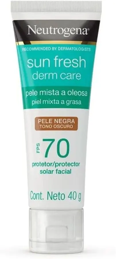 Protetor Solar Facial Neutrogena Sun Fresh, Pele Negra, FPS 70, 40g