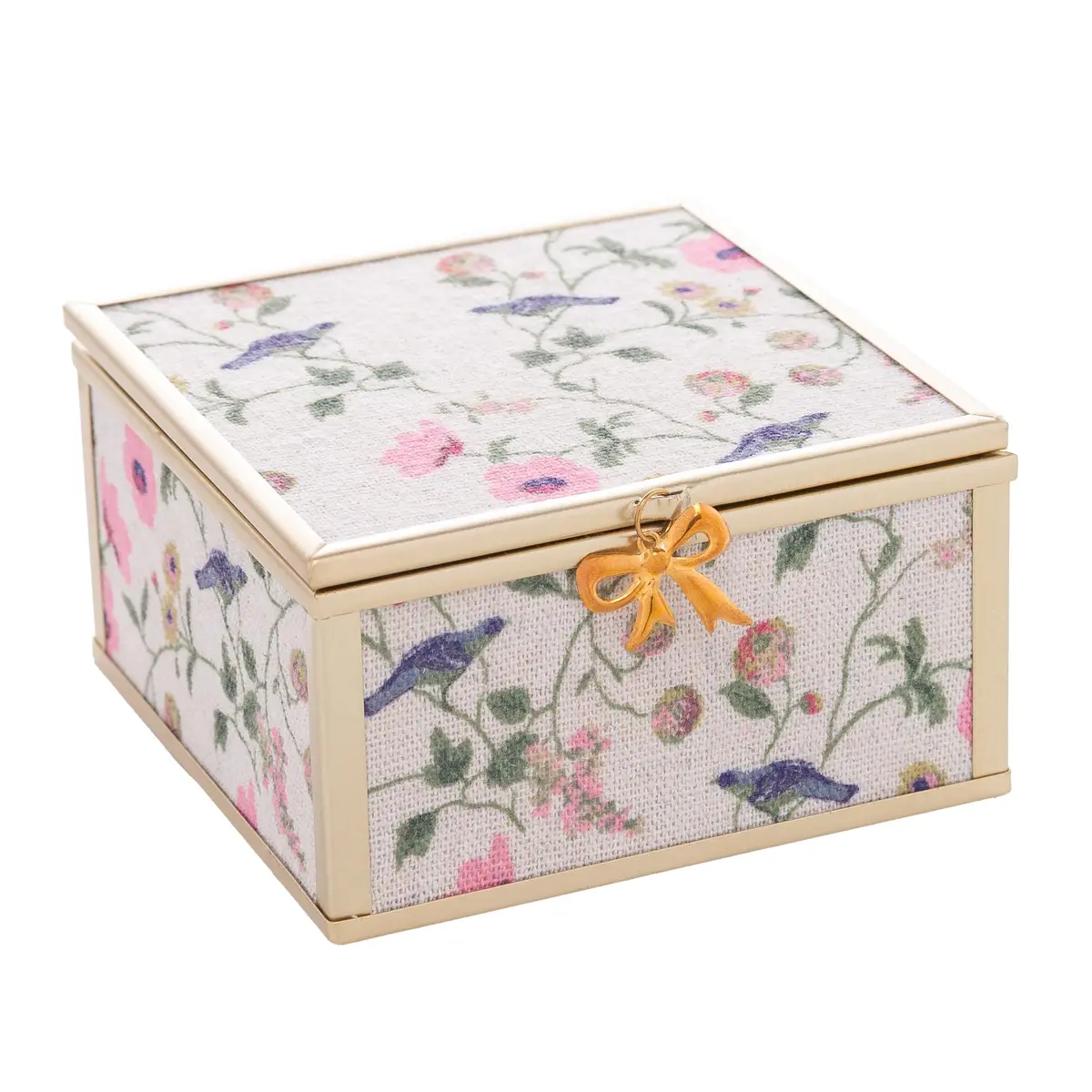 WOLFF - Porta-Jóias Blossom Garden 10cm x 11cm x 5,5cm Dourado Metal