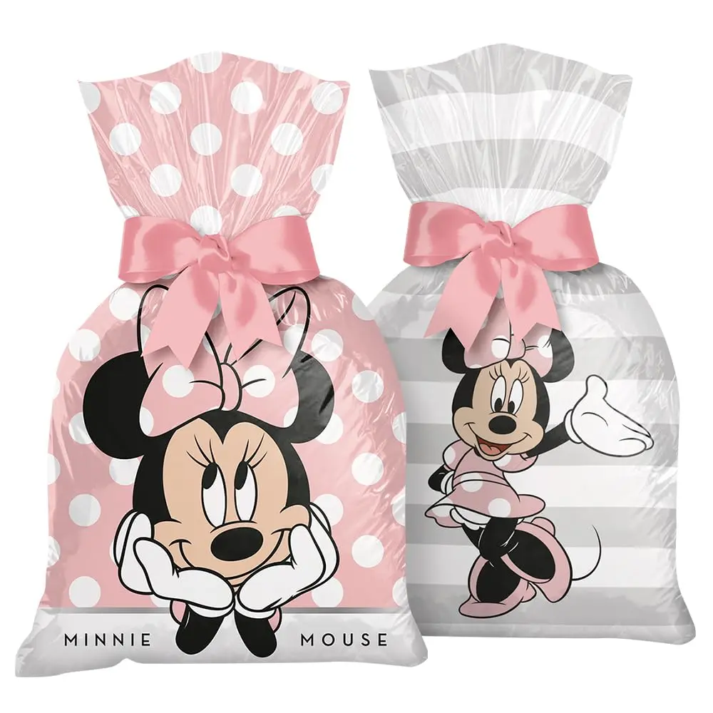 SACOLA PLASTICA MINNIE MOUSE ROSA 08 un. - 1