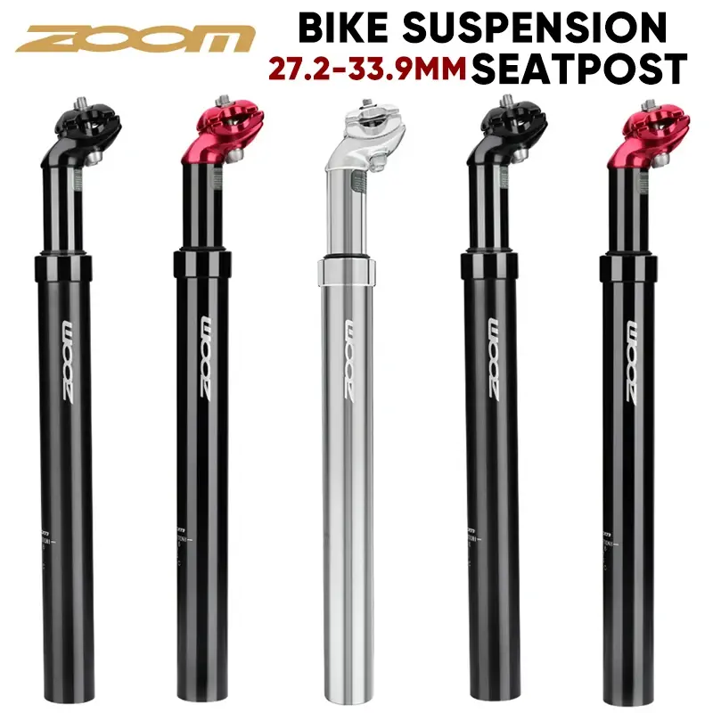 Zoom bicicleta suspensão selim 27.2/31.6/28.6/30.4/30.8/33.9mm mtb suspensão tubo do assento 350mm amortecedor espigão peças da bicicleta