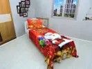 Jogo De Lençol Cobre Leito Fronha Solteiro Natal Decorativo - 1