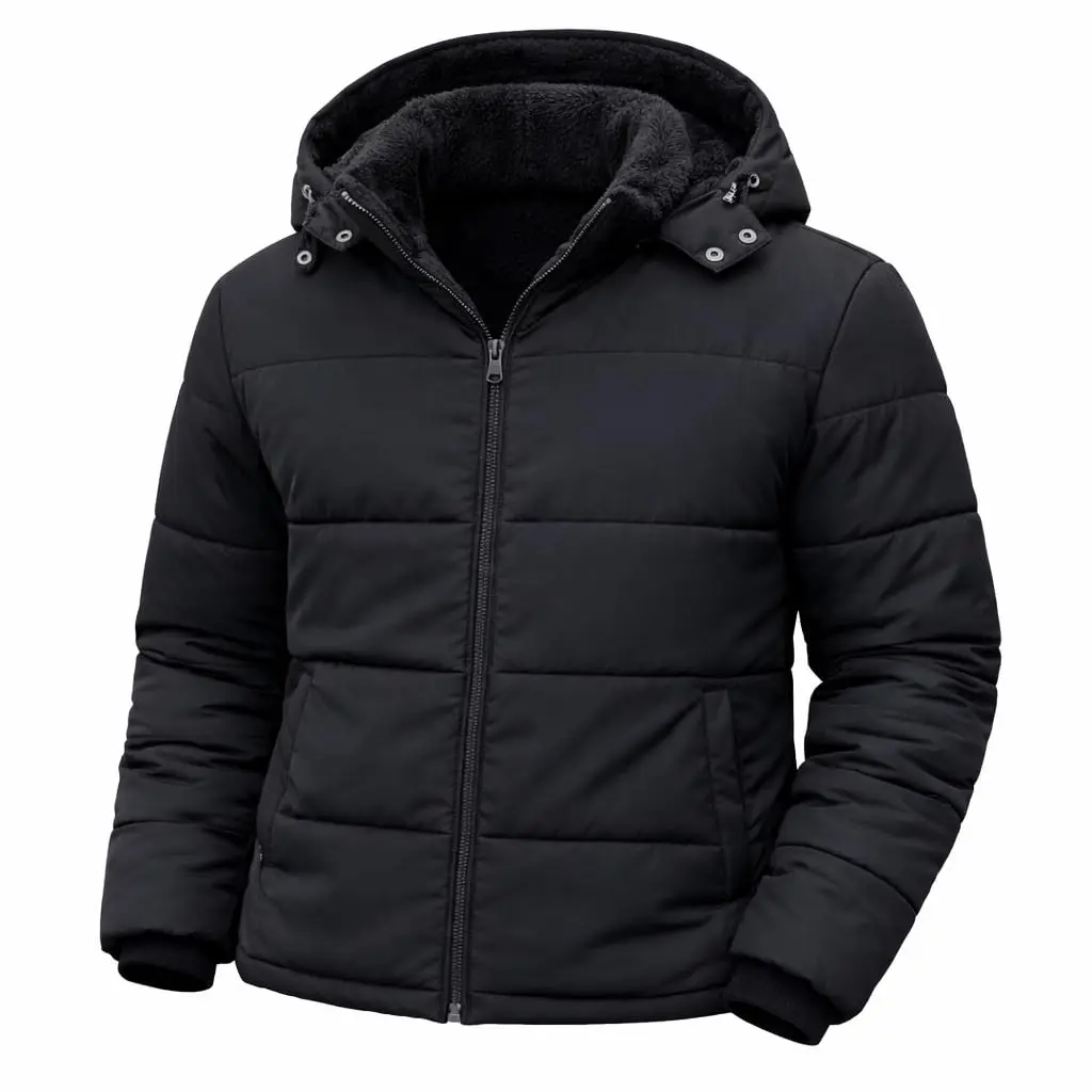Jaqueta Masculina Impermeável Térmica Forrada com Capuz Casaco de Inverno para Frio - 1