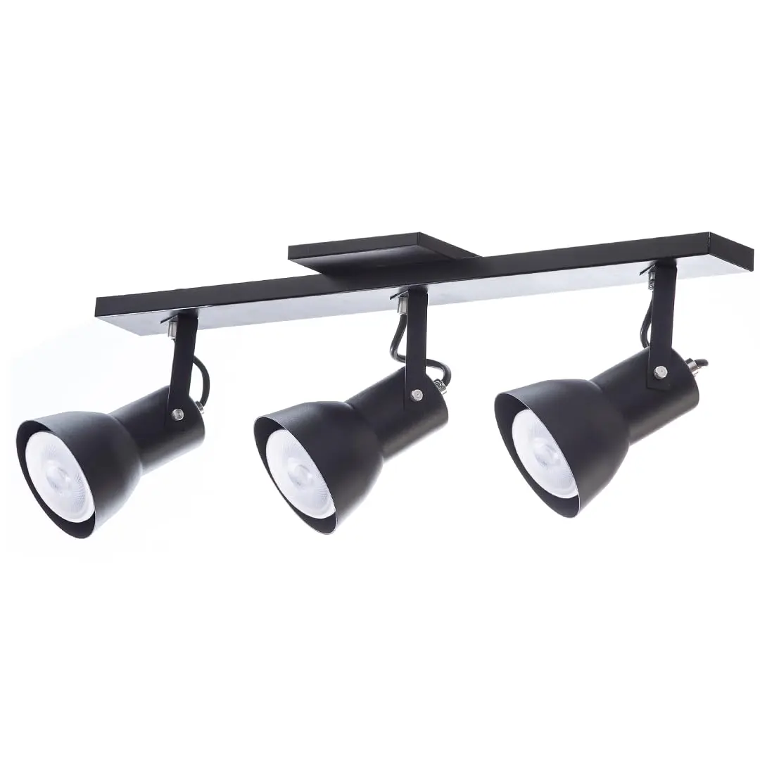 Spot Trilho Direcionável C/3 Soquete E27 Aluminio Decoracoes (Preto) - 1