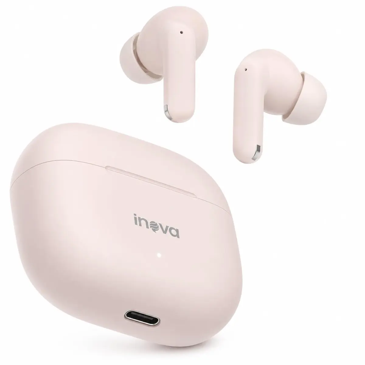INAVA Fone de Ouvido Bluetooth 6.0, Hi-Fi, Até 55H, Resistente à Água, Rosa | TWS Sem Fio, Drivers de 12 mm, 6 Microfones com IA para Chamadas Nítidas, para iPhone e Android, Estudo e Deslocamentos