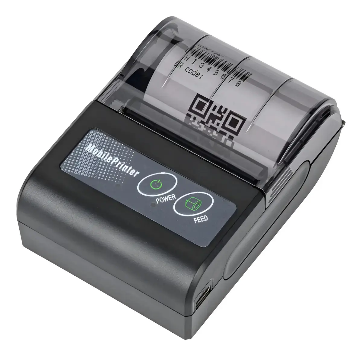 Mini Impressora Com Bobina Portátil Bluetooth Pedido Impressora Preta