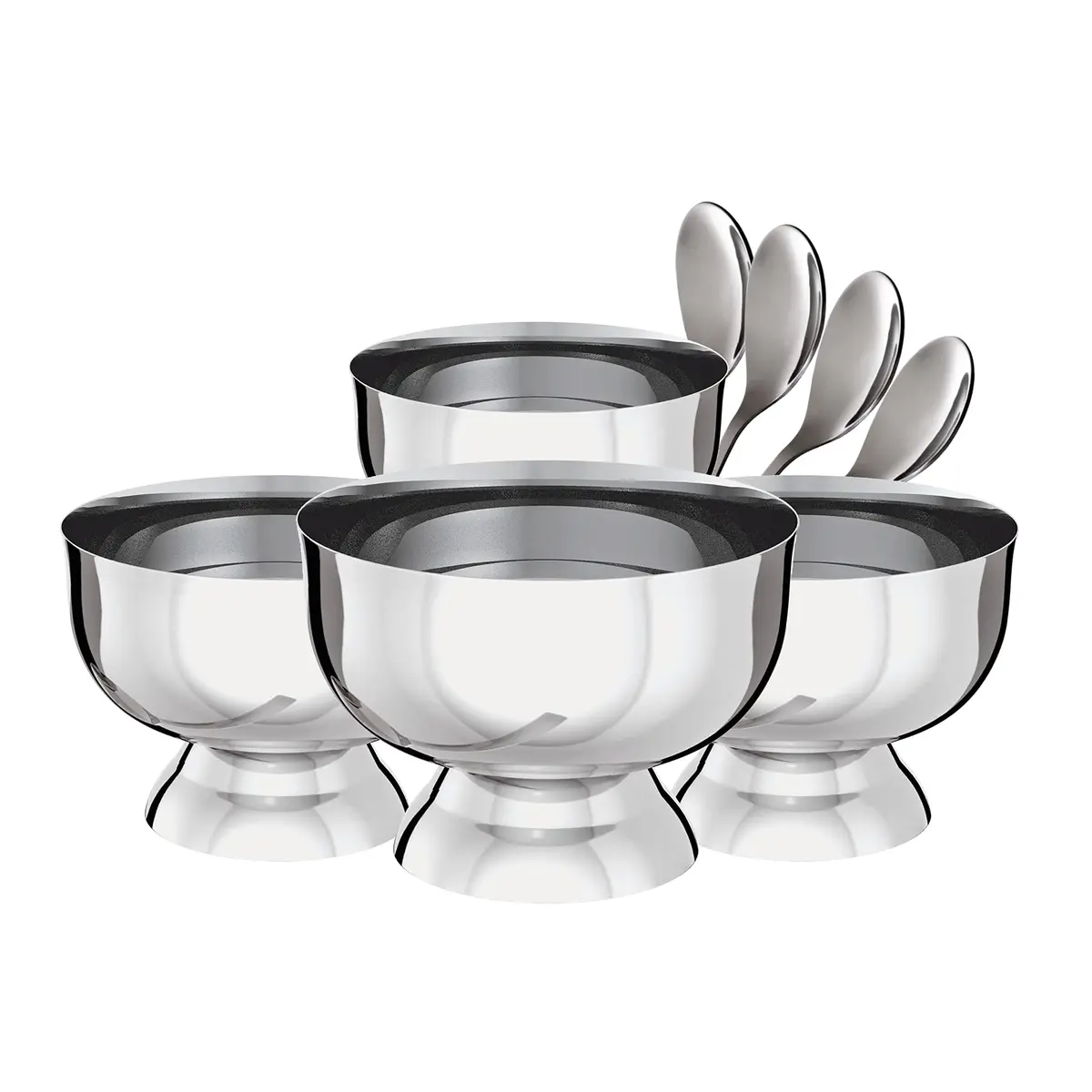 Conjunto Taças para Sobremesa Inox, 8 Peças, Euro - 1