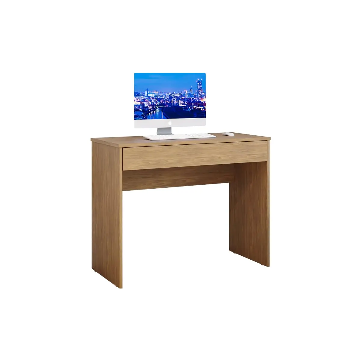 Escrivaninha Mesa para Computador com Gaveta 90cm Home Office e Estudo Mega Chicó (Nature)