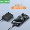 [Com Taxa/Mastercard R$ 62]  Carregador USB-C 60W 6 Portas Carregamento Rápido Rocoren - 1