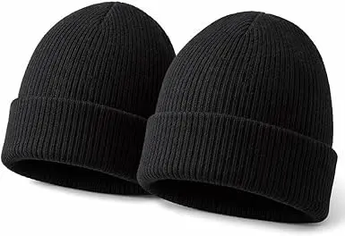 Kit 2 Toucas De Frio Lisa Adulto Inverno Gorro Tamanho Único Unissex - 1
