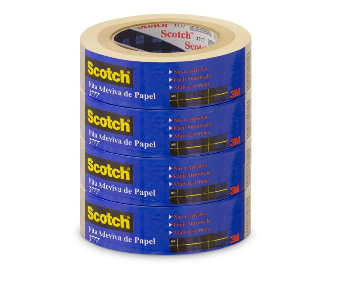 SCOTCH 3M Fita de Empacotamento Papel Liso 48 mm x 50 m 4 Rolos | Papel com Tratamento Impermeável, Boa Resistência à Tração, Resiste Até 60 kg, Ideal para Clima Quente e Úmido