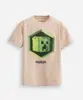 Camiseta Infantil Minecraft Bege Manga Curta - 1