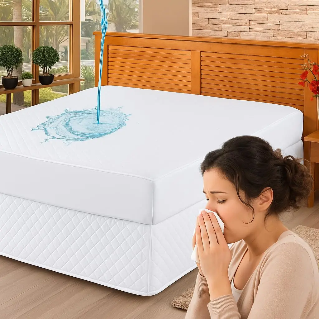 Capa de Colchão QUEEN Matelado Branco 100% Impermeável Premium Anti Ácaros | Macio, Não faz Barulho , Antialérgico