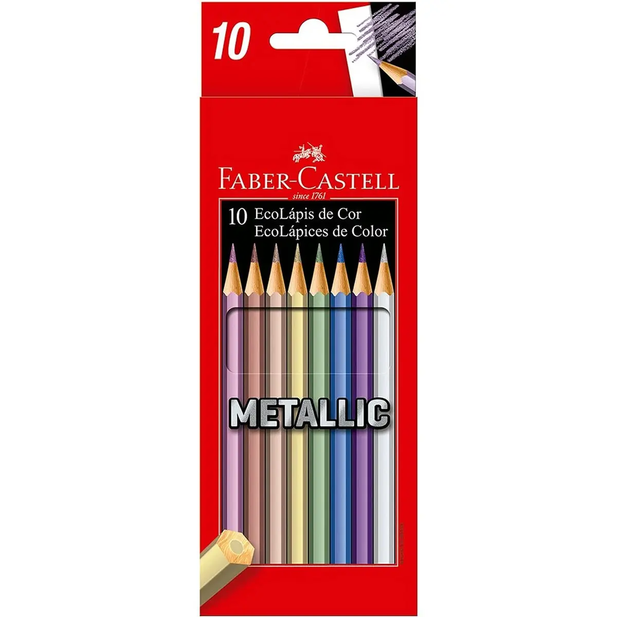 ECOLAPIS COR METALLIC 10 CORES, Faber-Castell, 120410G, Multicor