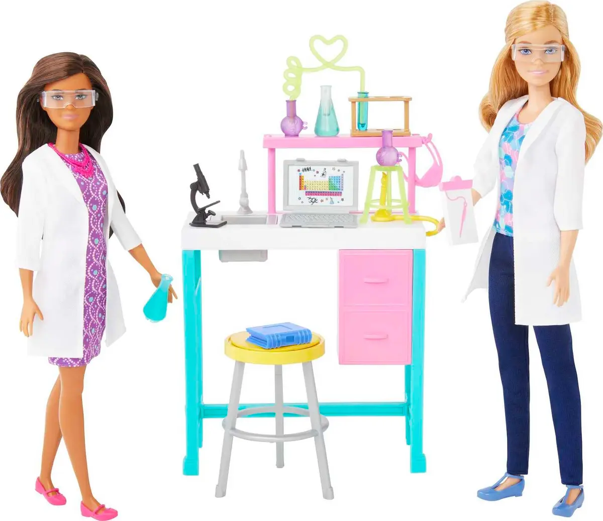 Barbie Laboratório de Ciências, Playset com Duas Bonecas e Acessórios STEM para Experimentos Criativos - 1