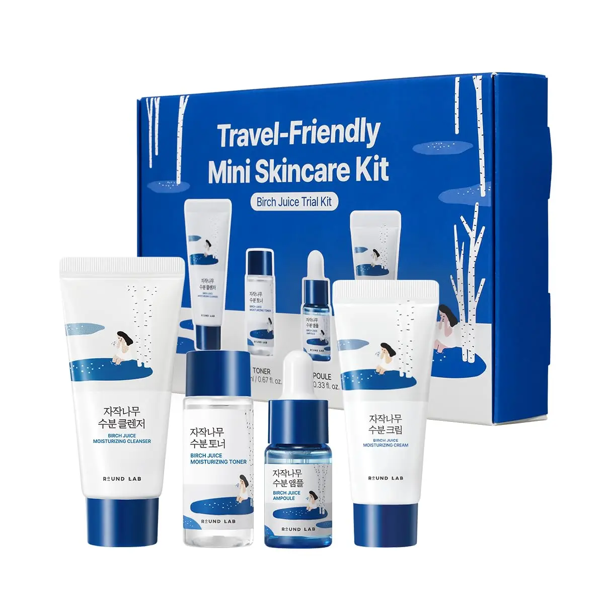 Kit Birch Juice Trial Round Moisturizing Cleanser + Moisturizing Toner + Ampoule + Moisturizi Cream - 1