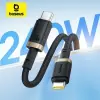Cabo BASEUS USB C para USB C, Blindado, 240W, Super Rápido, 1 Metro - 1