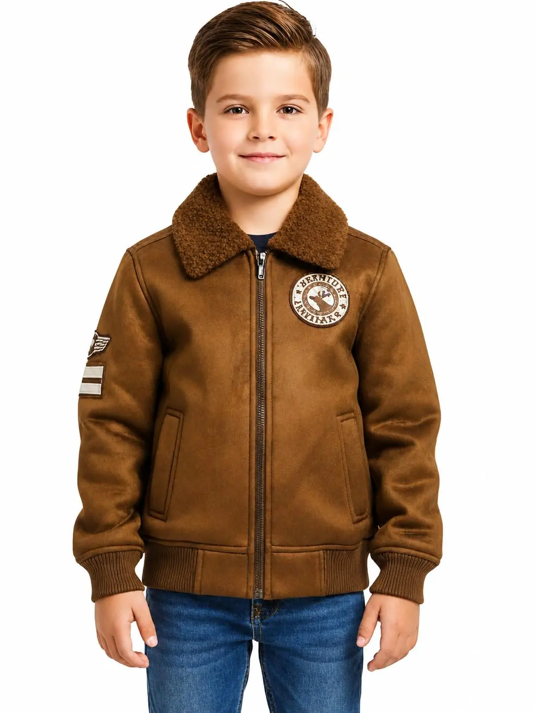 Jaqueta Infantil Aviador Peluciada Menino Casaco Sherpa Inverno