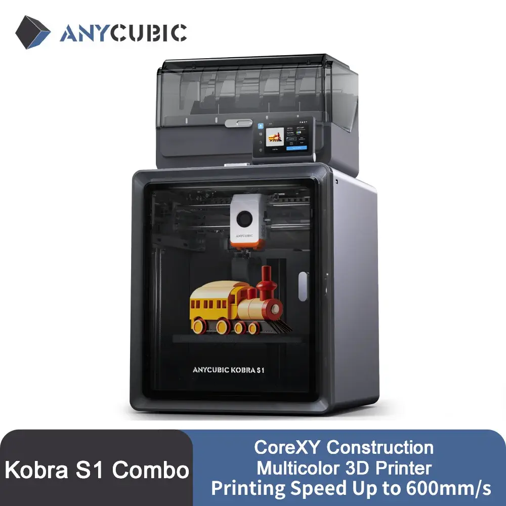 Impressora 3D Anycubic Kobra S1/ Kobra S1 Combo com Nivelamento Automático, Estrutura CoreXY, Extrusora Direta e Impressão em Alta Velocidade de até 600mm/s
