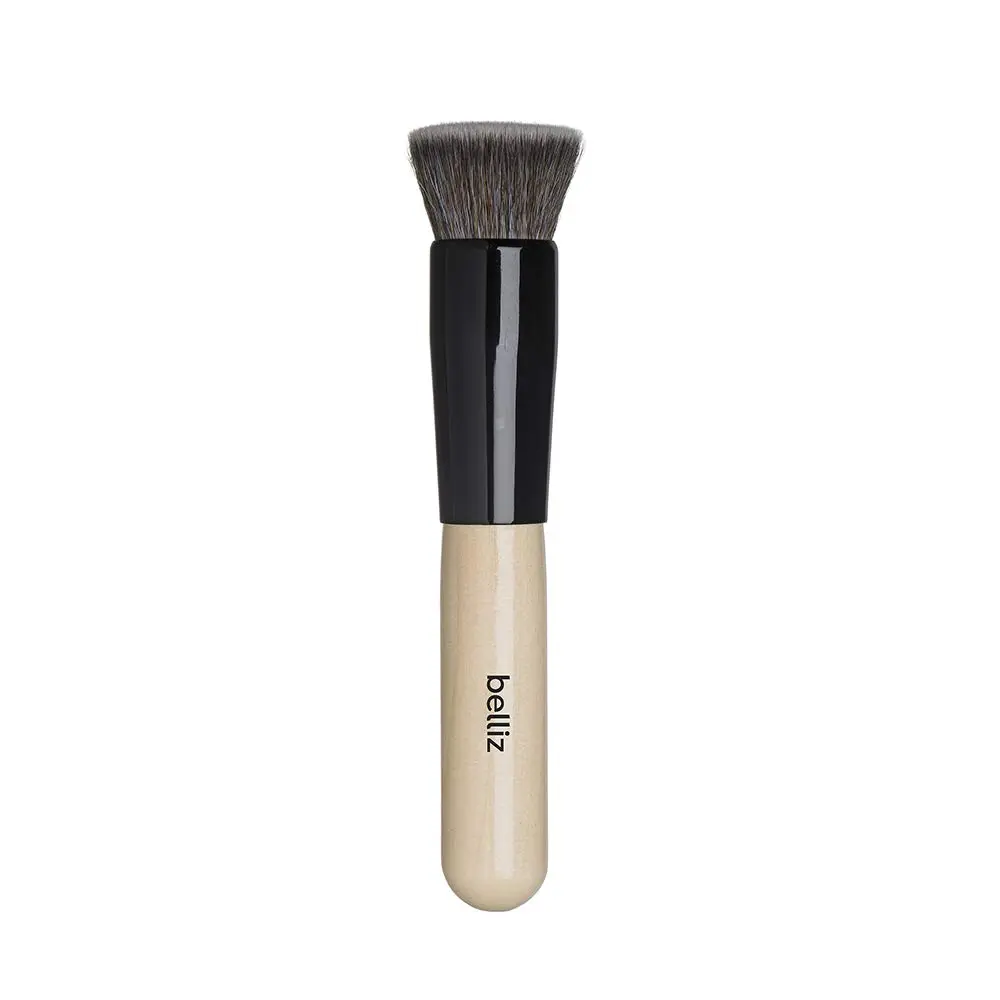 Pincel Marfim Kabuki Reto, Belliz, Preto/Bege/Cinza - 1