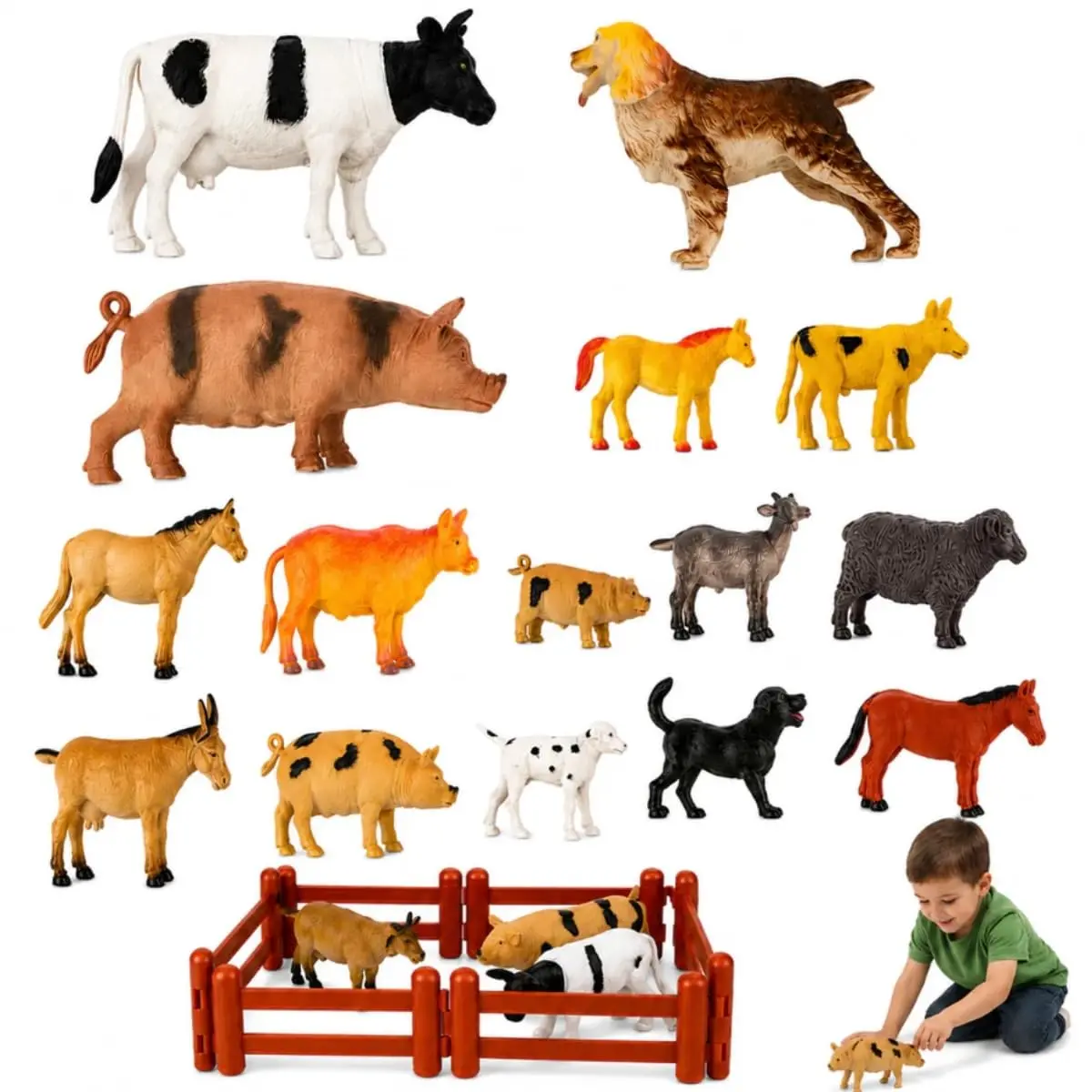 Kit Fazendinha Infantil 12 Peças Brinquedo Animais Bichos da Fazenda para Crianças - YASDA