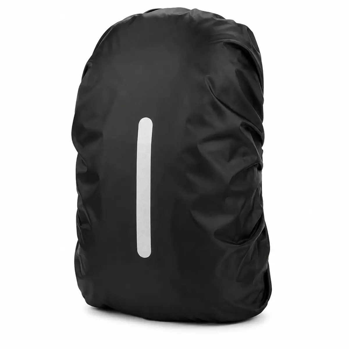 Capa Impermeável para Mochila 20L a 45L com Faixa Refletiva, Protetor de Chuva Ajustável, Capa Anti Poeira para Trilha, Camping, Moto, Bike, Caminhada e Viagens Preta
